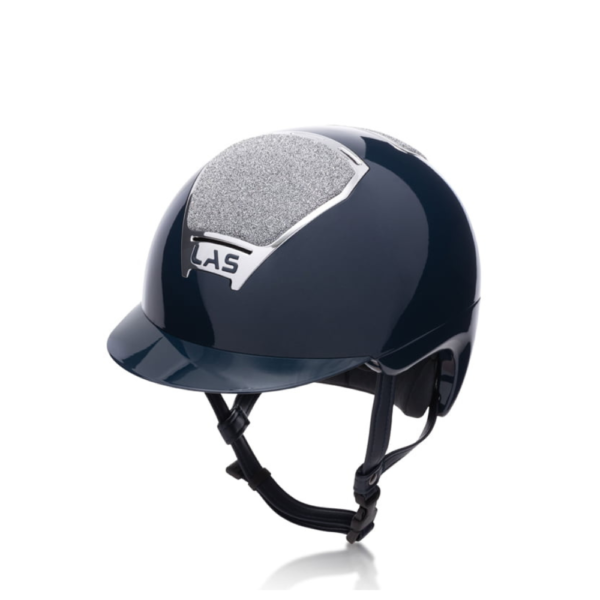 Opera Crystal Glossy Ridehjelm Marine-Krom Las Opera Crystal Glossy Ridehjelm